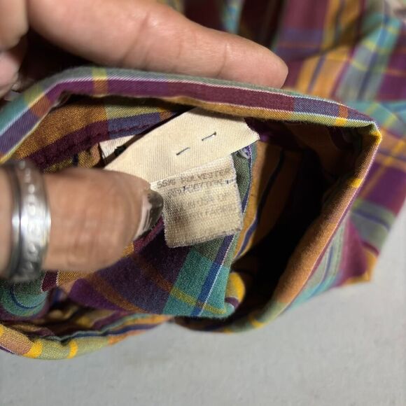 15. Saddlebrook Western Shirt M Pearl Snap Plaid Cowboycore Boho Rodeo Workwear - Picture 8 of 9